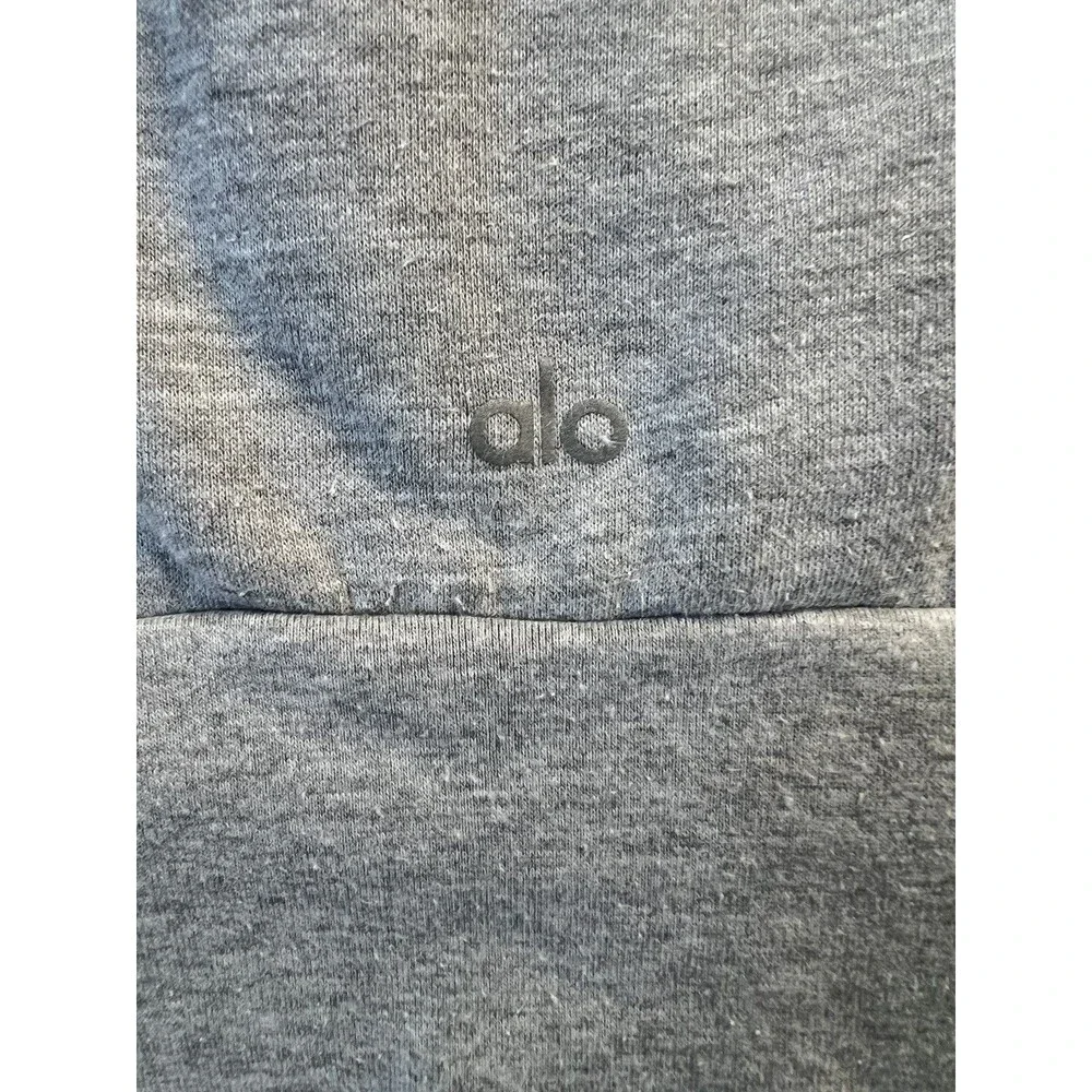 Alo Yoga Quarter Zip Sweatshirt Womens XS Grey Cropped Mock Neck Pullover
